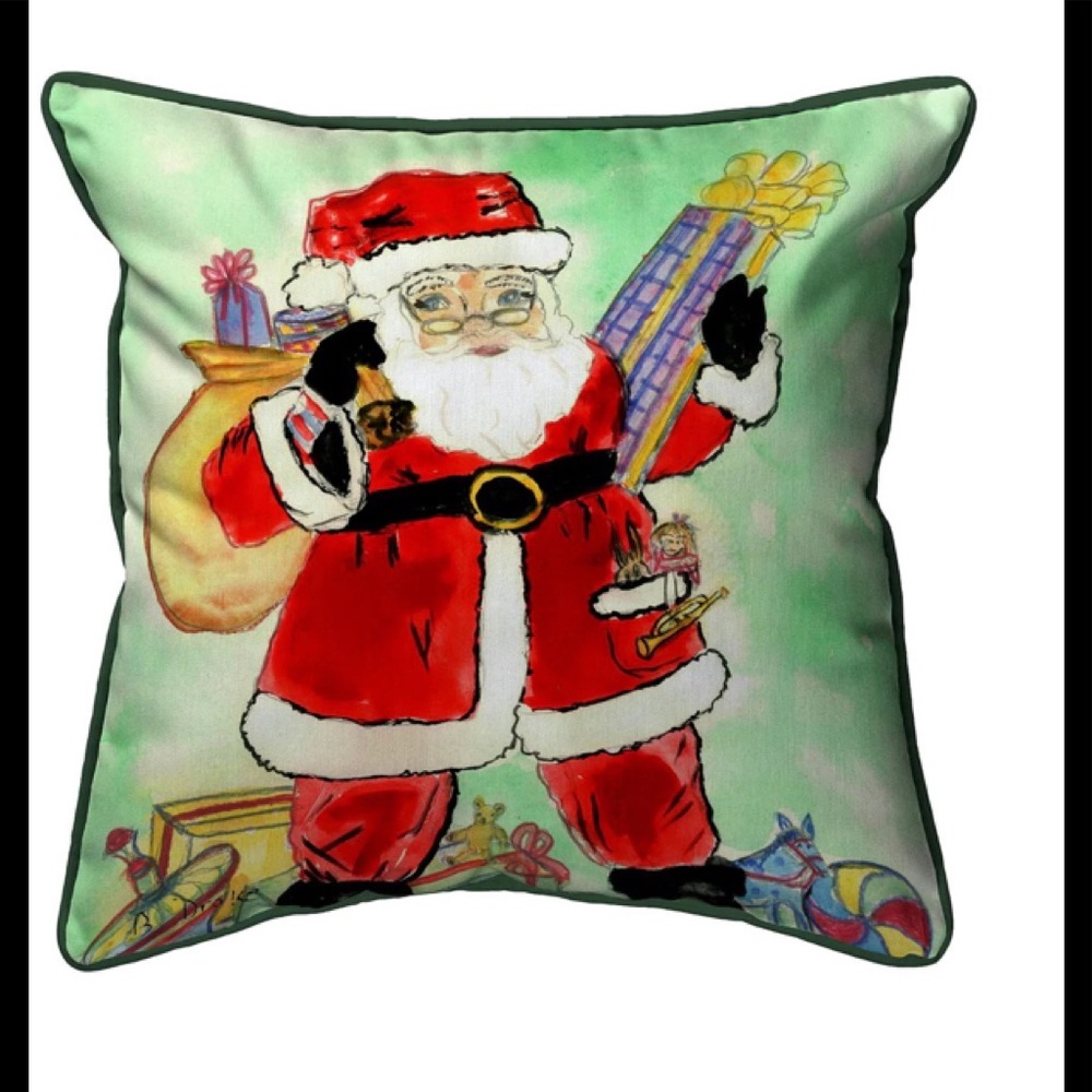 Santa Claus indoor outdoor pillow 18” x 18”